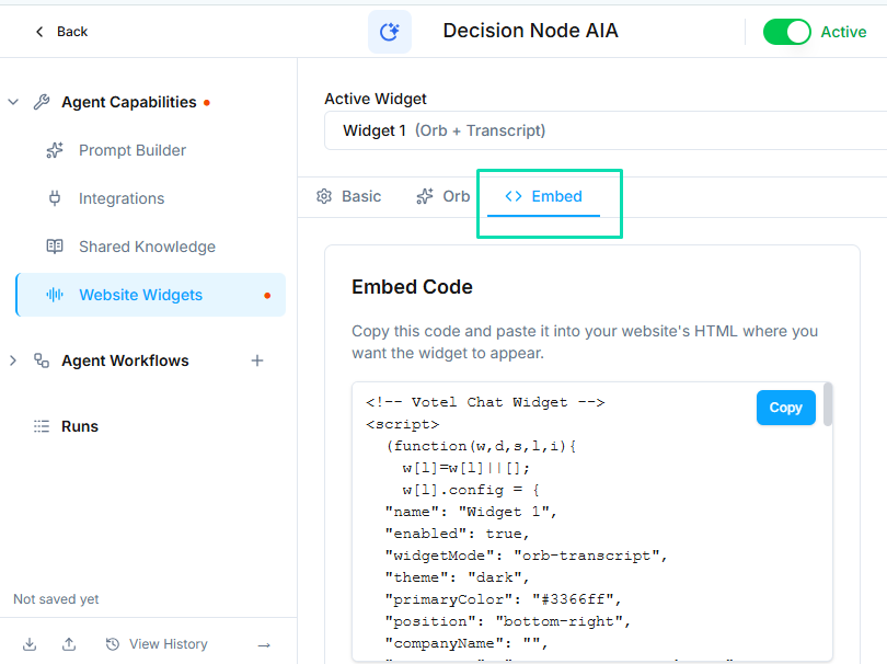 Website Widgets | Documentation