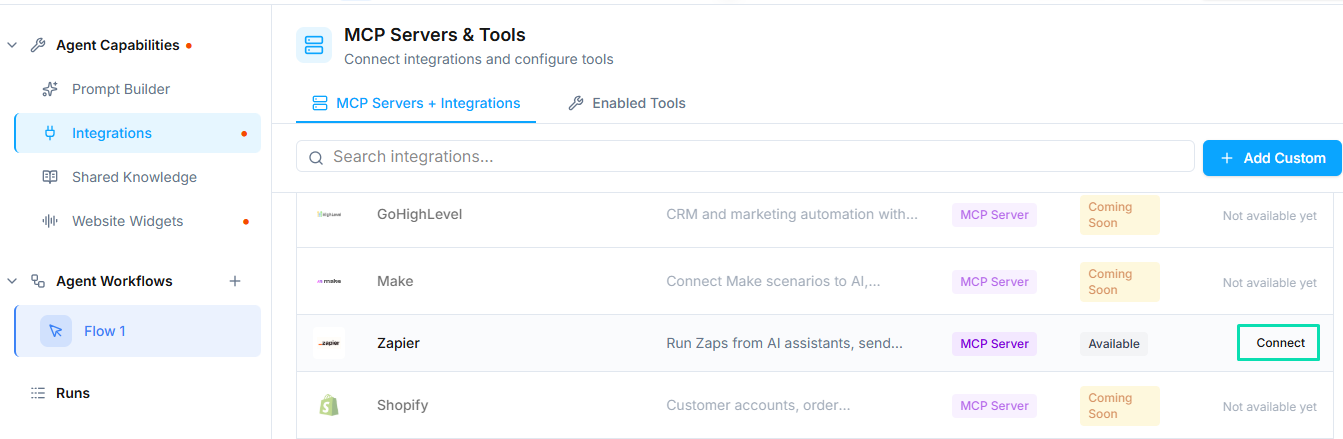 Integrations and MCP Tools | Documentation